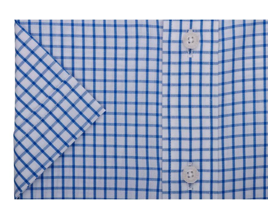 Camisa de hombre blanca con pequeños cuadros azules - GRAYSON MC