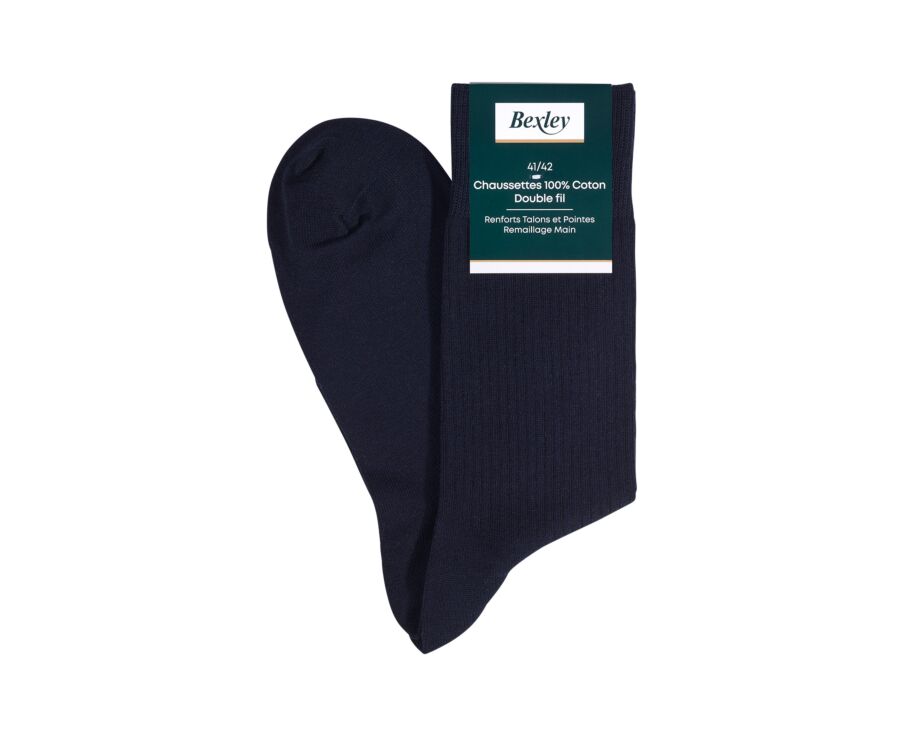 Calcetines de algodón acanalados - Azul marino