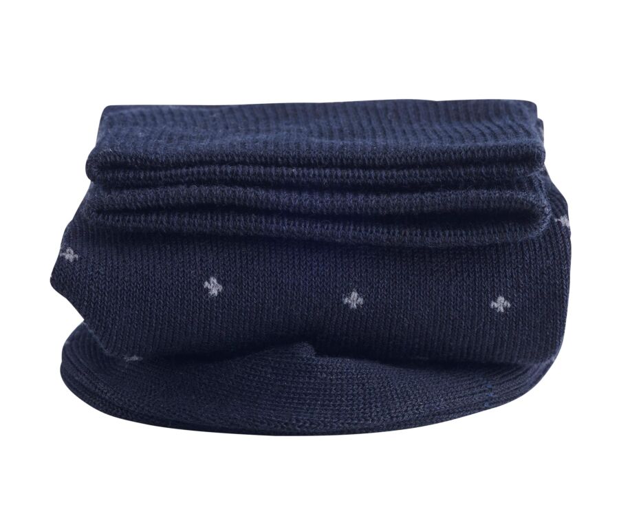 Calcetines de algodón con motivo - Azul marino y gris