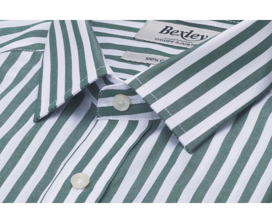 Camisa hombre rayas blancas y verdes - MATHURIN II