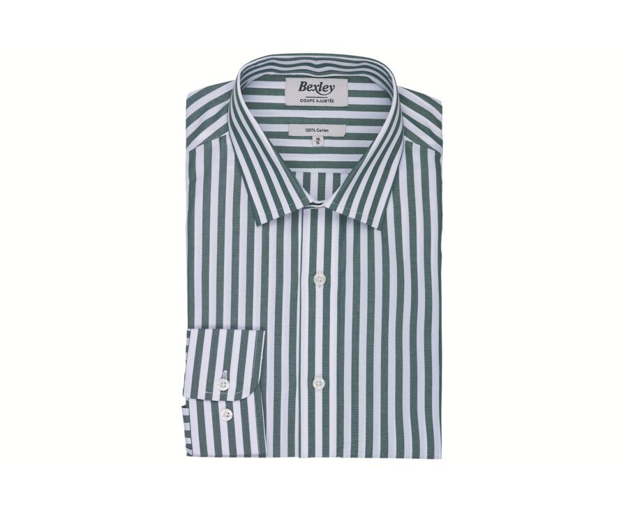 Camisa hombre rayas blancas y verdes - MATHURIN II