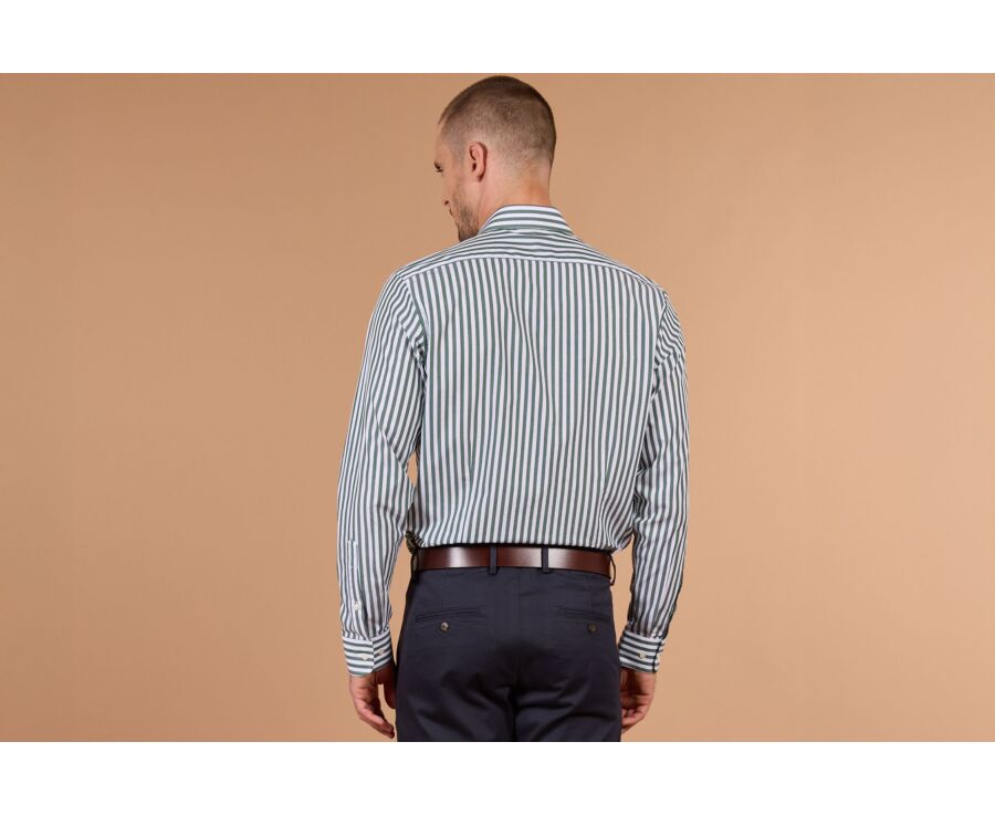 Camisa hombre rayas blancas y verdes - MATHURIN II