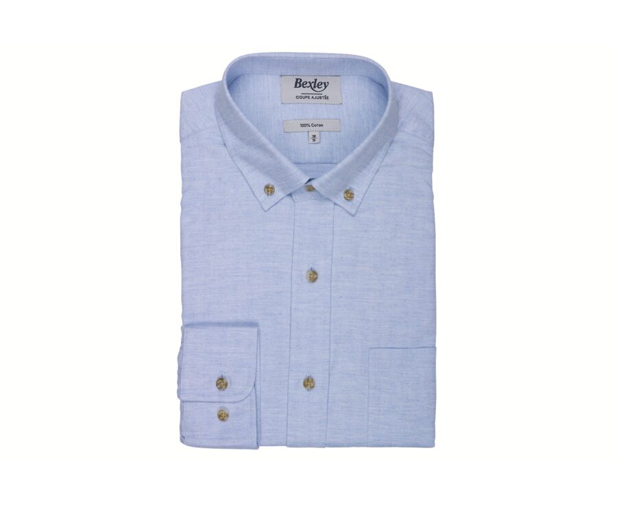 Camisa hombre franela azul cielo - ROD