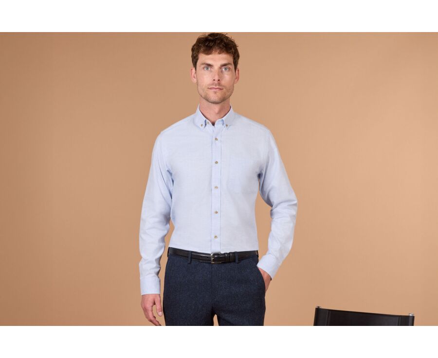Camisa hombre franela azul cielo - ROD
