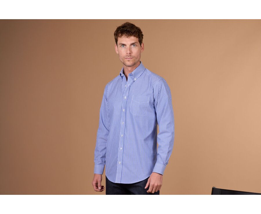 Camisa hombre rayas azul océano - HUNTER