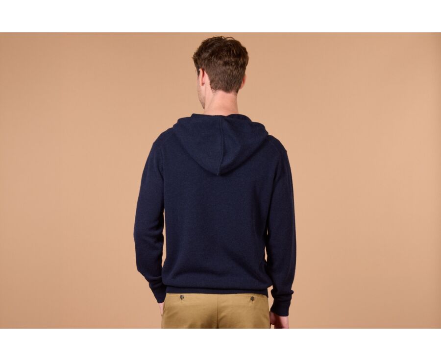 Jersey hombre con capucha marino en lana - HOODRICK
