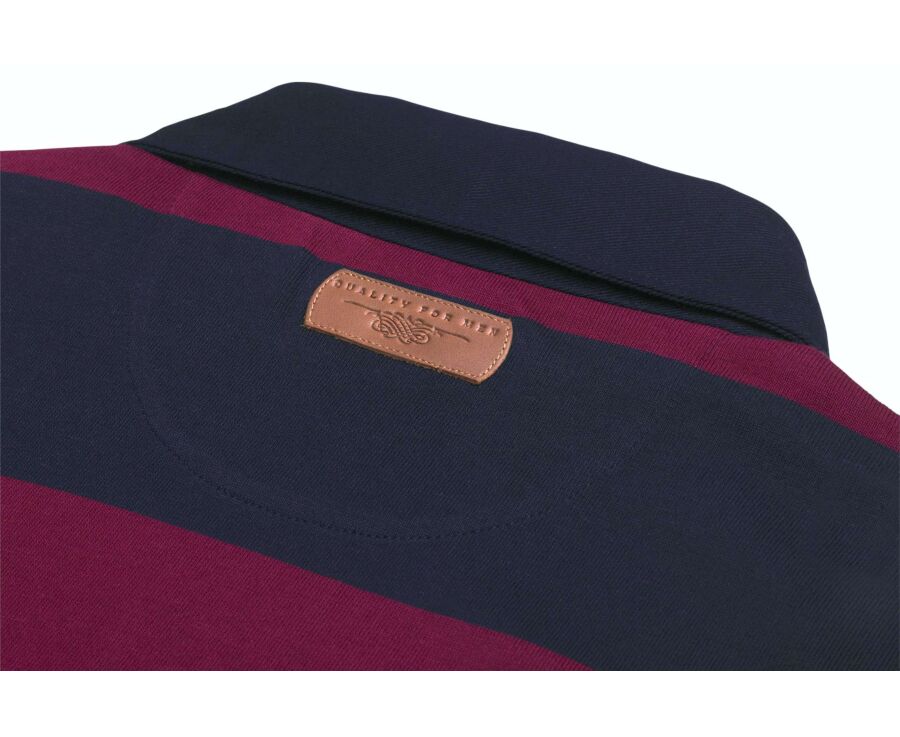 Polo rugby hombre manga larga burdeos y navy - SKYLER