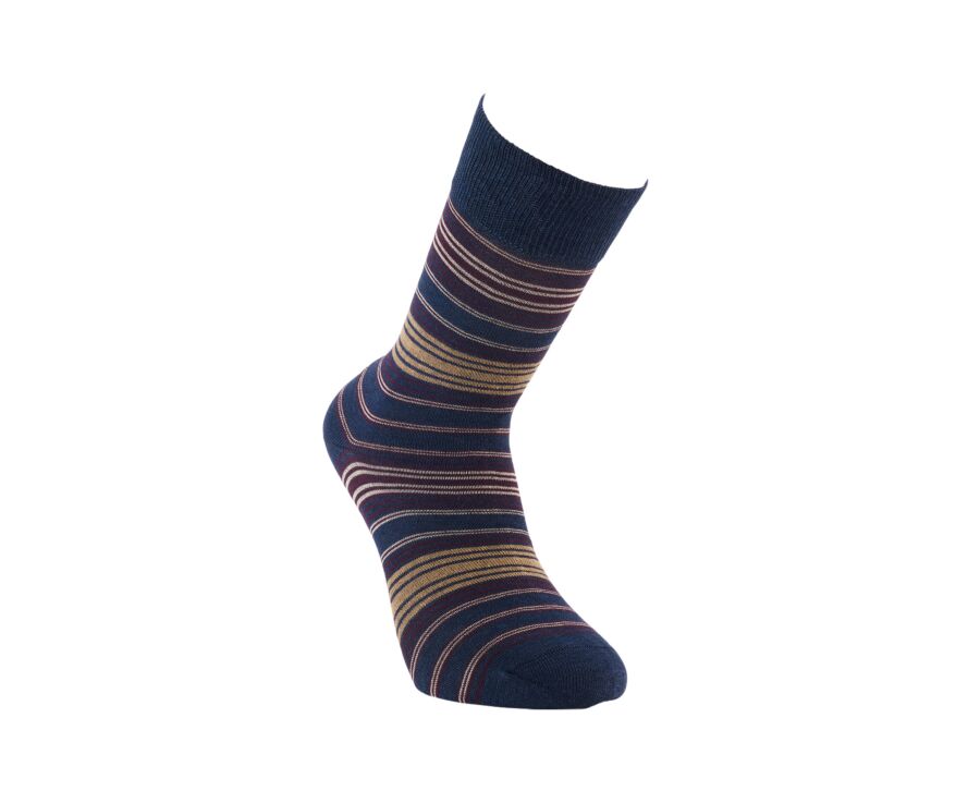 Calcetines de rayas finas azul oscuro jaspeado para hombre