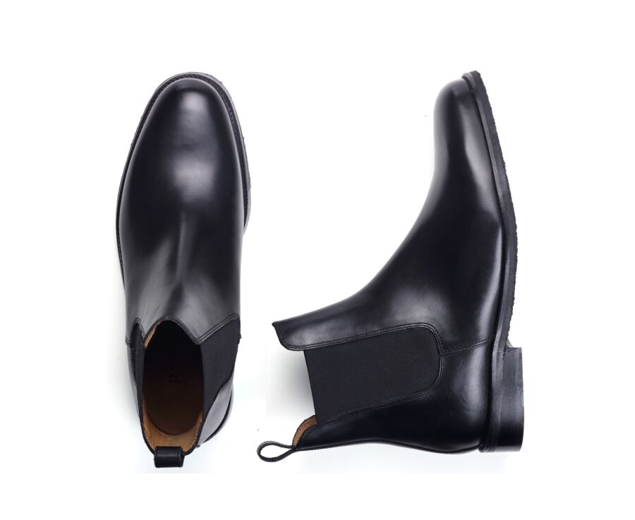 Chelsea boot hombre cuero negro - FLAGER CLASSIC GOMME