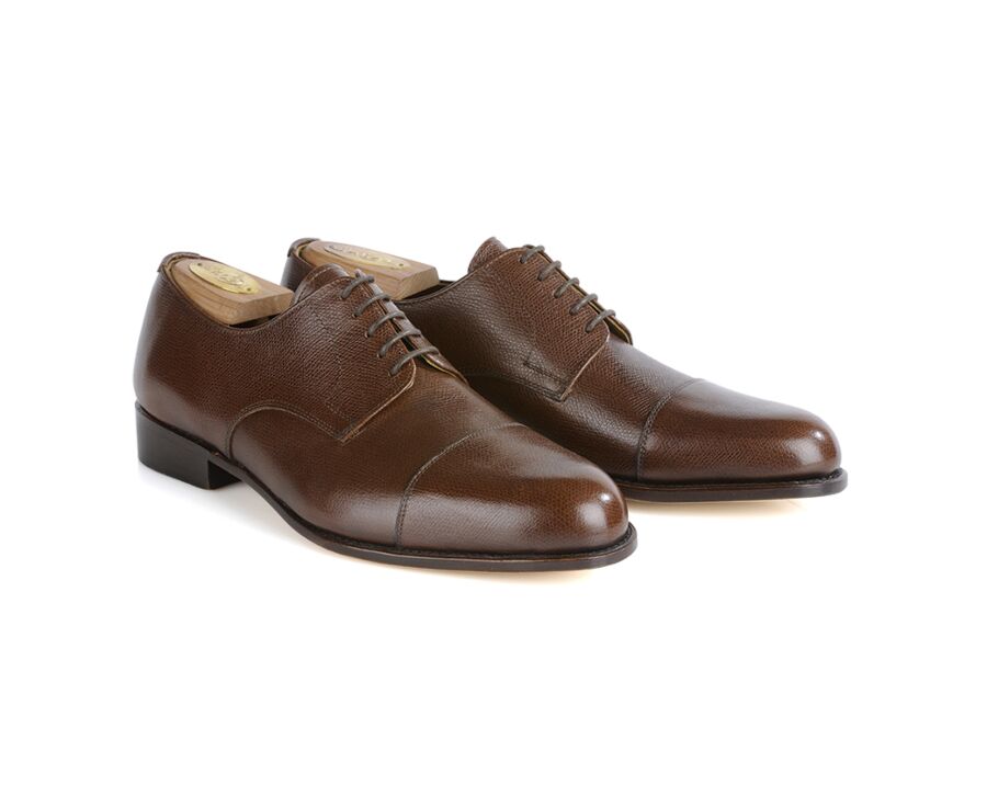 Zapatos derby de hombre Castaño granulado con suela de cuero - MAYFAIR CLASSIC