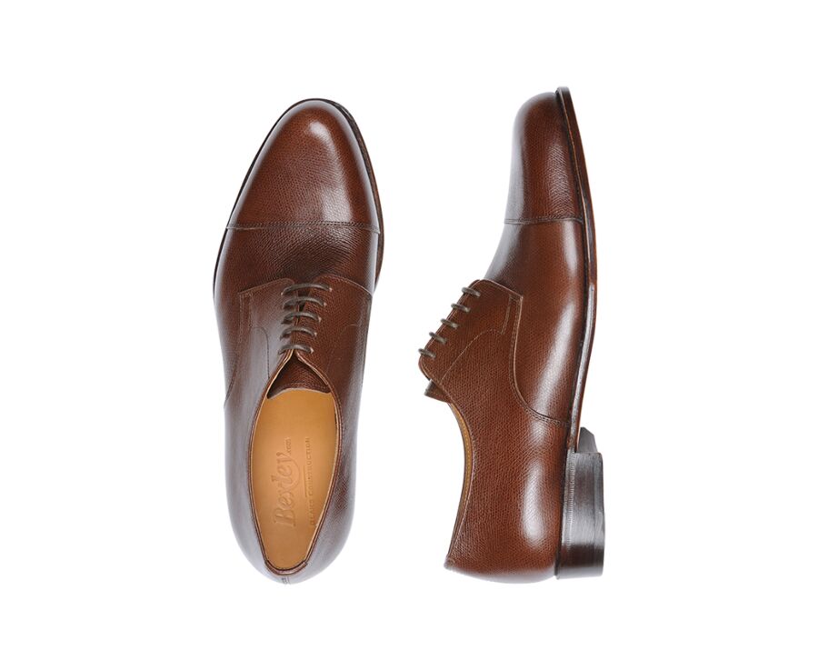 Zapatos derby de hombre Castaño granulado con suela de cuero - MAYFAIR CLASSIC