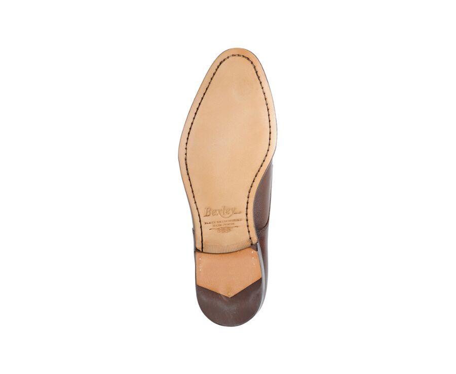 Zapatos derby de hombre Castaño granulado con suela de cuero - MAYFAIR CLASSIC