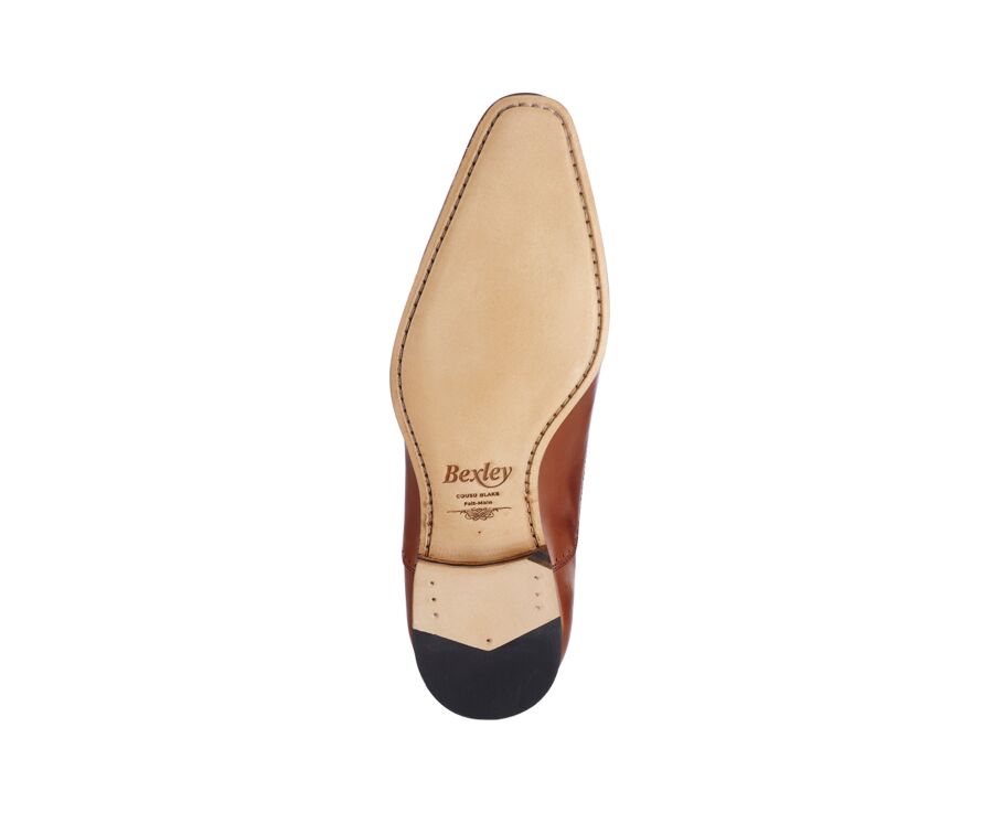 Zapato Oxford para hombre con suela de piel Coñac Oscuro - STRESA