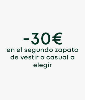 Oferta -30€ en el segundo par de zapatos de vestir o casuales
