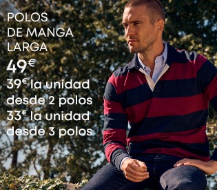 Hombre con un polo de rayas de manga larga