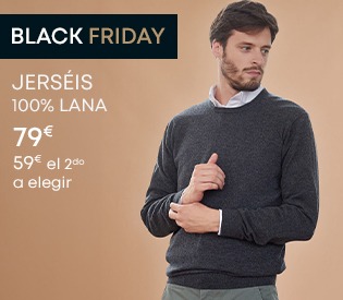 Jersey de lana cuello redondo, oferta Black Friday