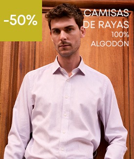 Hombre con camisa formal de algodón rosa claro