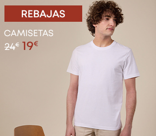 Camiseta blanca básica para hombre en algodón