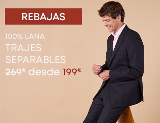 Hombre con traje combinable de lana en promoción