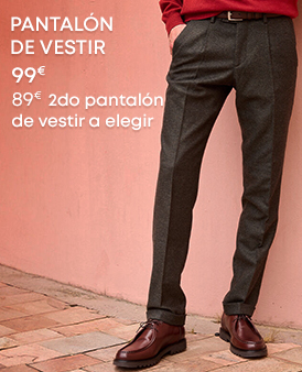 Pantalones de terciopelo en beige y marrón con el texto 'Pantalones de Terciopelo 74€, 49€ el segundo a elección'