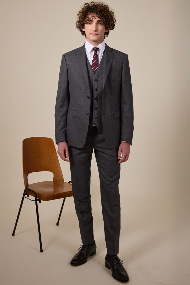 Traje Lazare 3 piezas gris medio