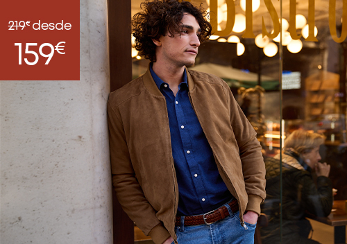 REBAJAS chaqueta de cuero para hombre
