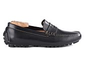 Men's Black Leather Driving shoes - FERGUSON
