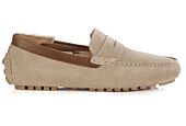 Beige & Chestnut Suede Driving shoes - FERGUSON
