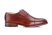 Patina Cognac Men's Oxford shoes - Leather sole with pad - GRAKLEY