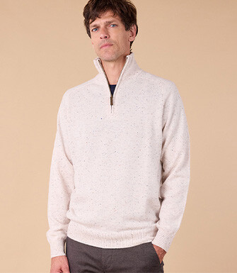 Off-white half-zip wool sweater - KENNETH