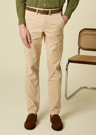 Men's chino trousers Dark Beige - KYRK