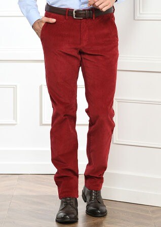 Dark Red Men's corduroy trousers - NORMAN
