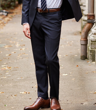 Men's Navy Suit Trousers - LAZARE