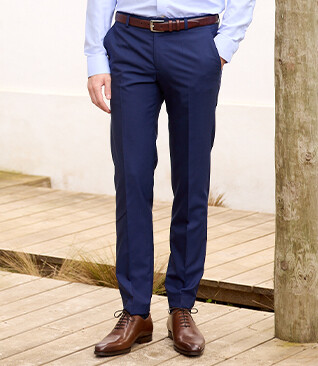 Men's Light  Suit Trousers - Navy II - LAZARE