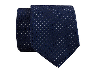 Men's navy & beige micro dot silk tie