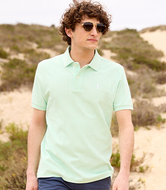 Pale Green Men's polo shirt - ANDY II