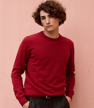 Red round-neck wool jumper - CONAN