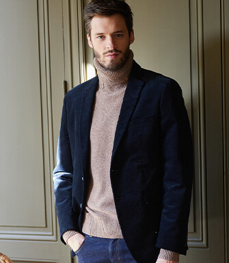 Men's Navy Suit Blazer - LÉONTILDE