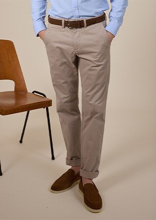 Men's chino trousers Dark Greige - JERRY II