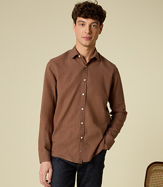 Men’s Mocha Chambray Shirt - SILBERT