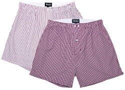 Men's cotton boxer shorts Red and white - ELON