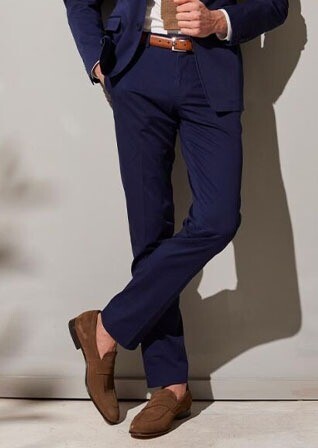 Men's Navy Suit Trousers - LAZARE