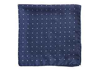 Silk Pocket Square Navy and grey