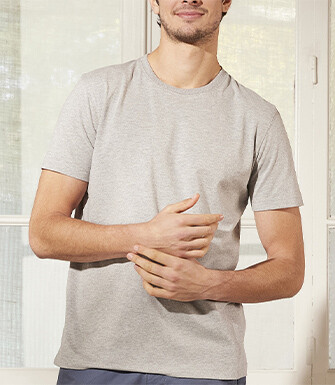 Men’s organic cotton T-shirt - Light Grey Melange - EDGAR III