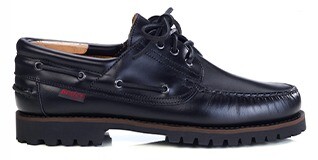 Men's black leather boat shoe with lug sole - BOCA RATON II