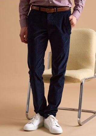Navy Men's corduroy chinos - KHYLER