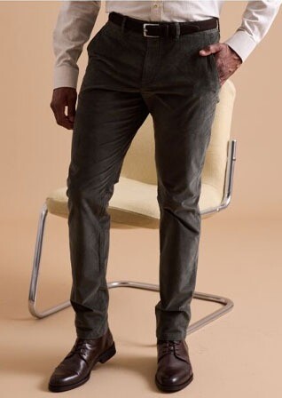 Dark Green Men's corduroy chinos - KHYLER