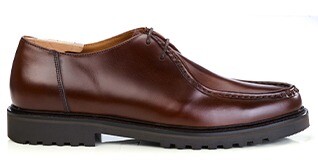 Men's chocolate leather derby rubber sole - COLNEY II GOMME