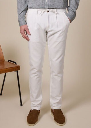 Men's chino trousers Ecru - KASEY