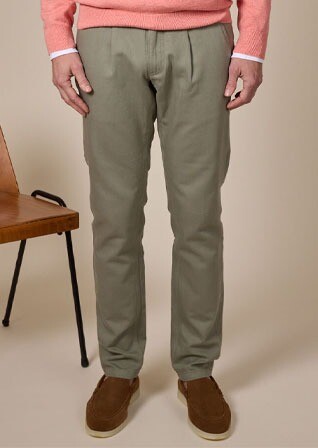 Men's chino trousers Linden Green - KASEY